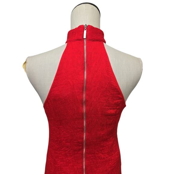 Elliatt Felice Asymmetric Halter Neck Sleeveless Dress Red Size Medium Ruffle - Picture 9 of 11